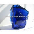 landscape slag glass rocks dark blue